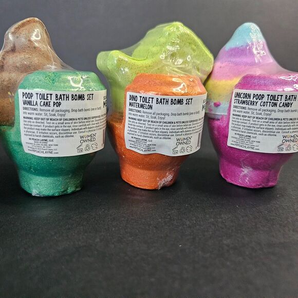 Toilet Poop Bath Bombs, Funny Personal Self Care Spa Items, Set of 4 - Picture 5 of 5